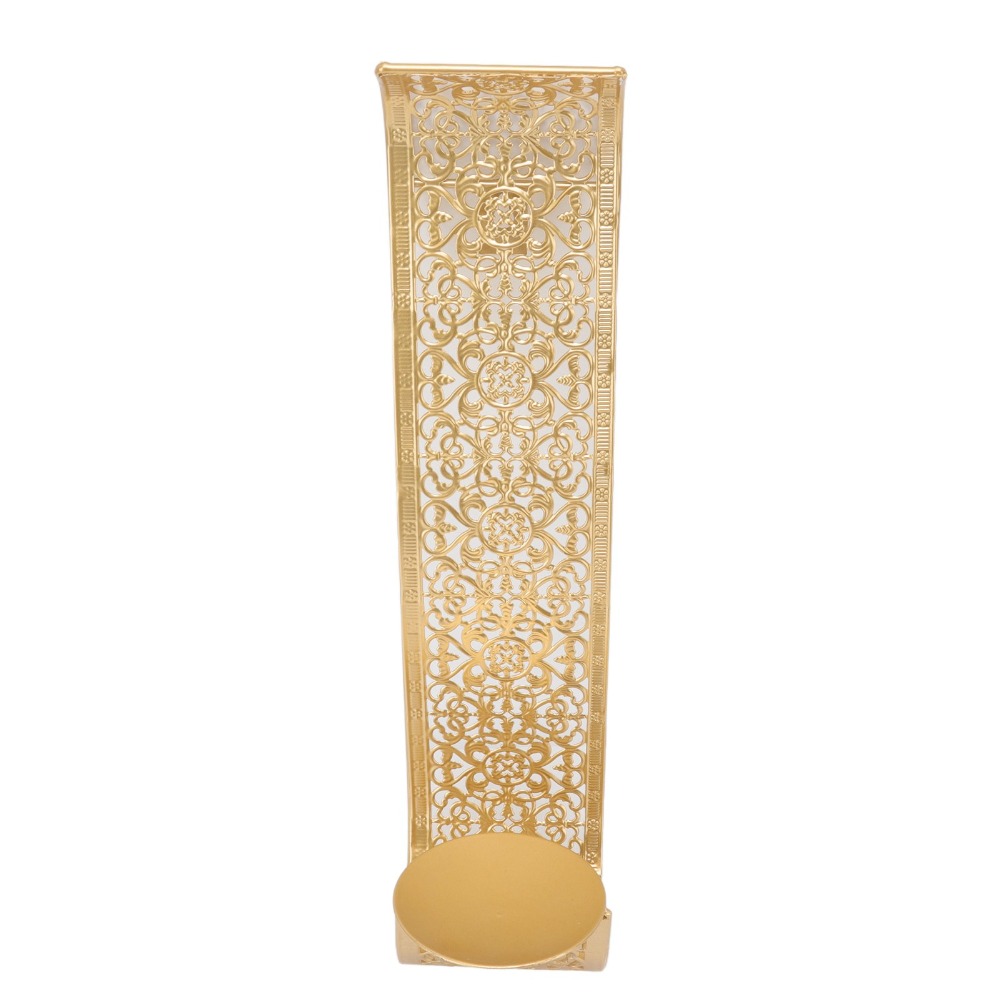 Wedding Solution - Żelazny Świecznik Ścienny 38,5x13 cm Złoty