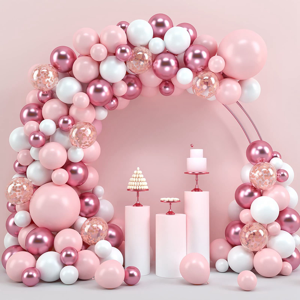 Wedding Day Supply Kit - Różowe balony Macaron Garland Arch Kit
