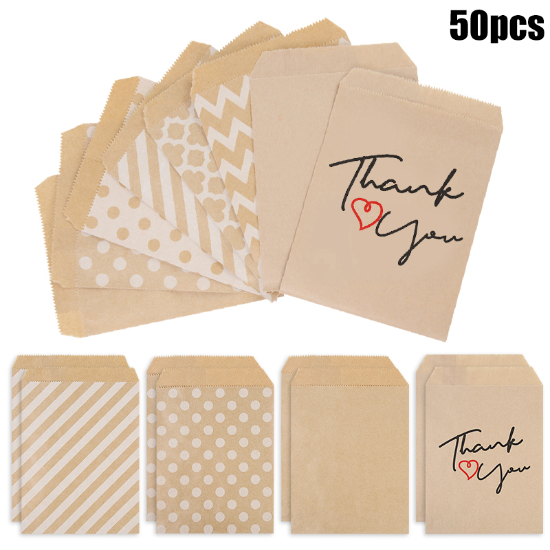Wedding Supply List - 25/50szt 13x18cm Kraft Paper Candy Cookie