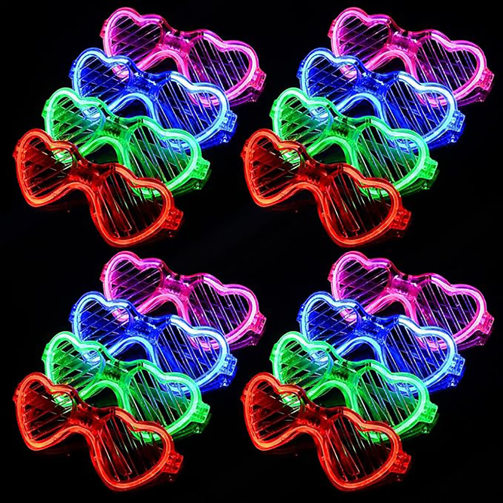 Wedding Supply Bulk - 5/10/20/30/50 Bulk Light Up Glasses Heart
