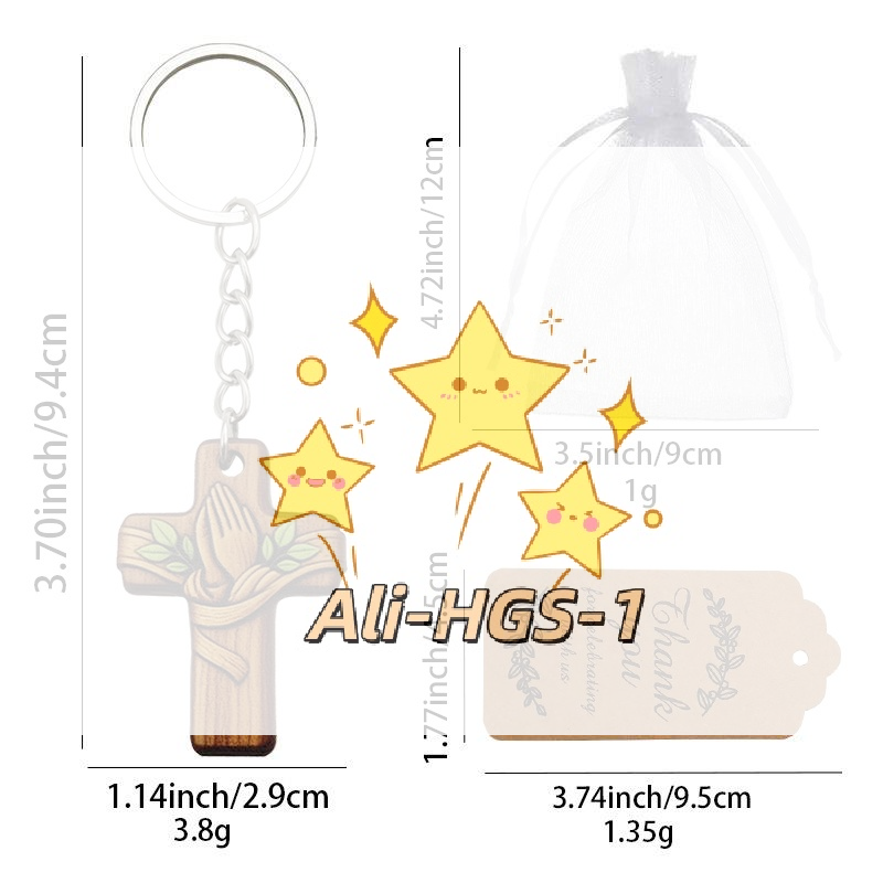 Wedding Supply Bulk - 1/3 szt./1 zestaw Religijny drewniany krzyżyk