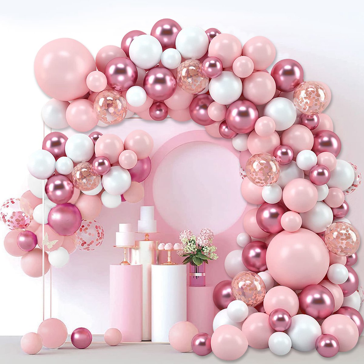 Różowe balony Macaron Garland  – Wedding Day Supply Kit recenzja i cena