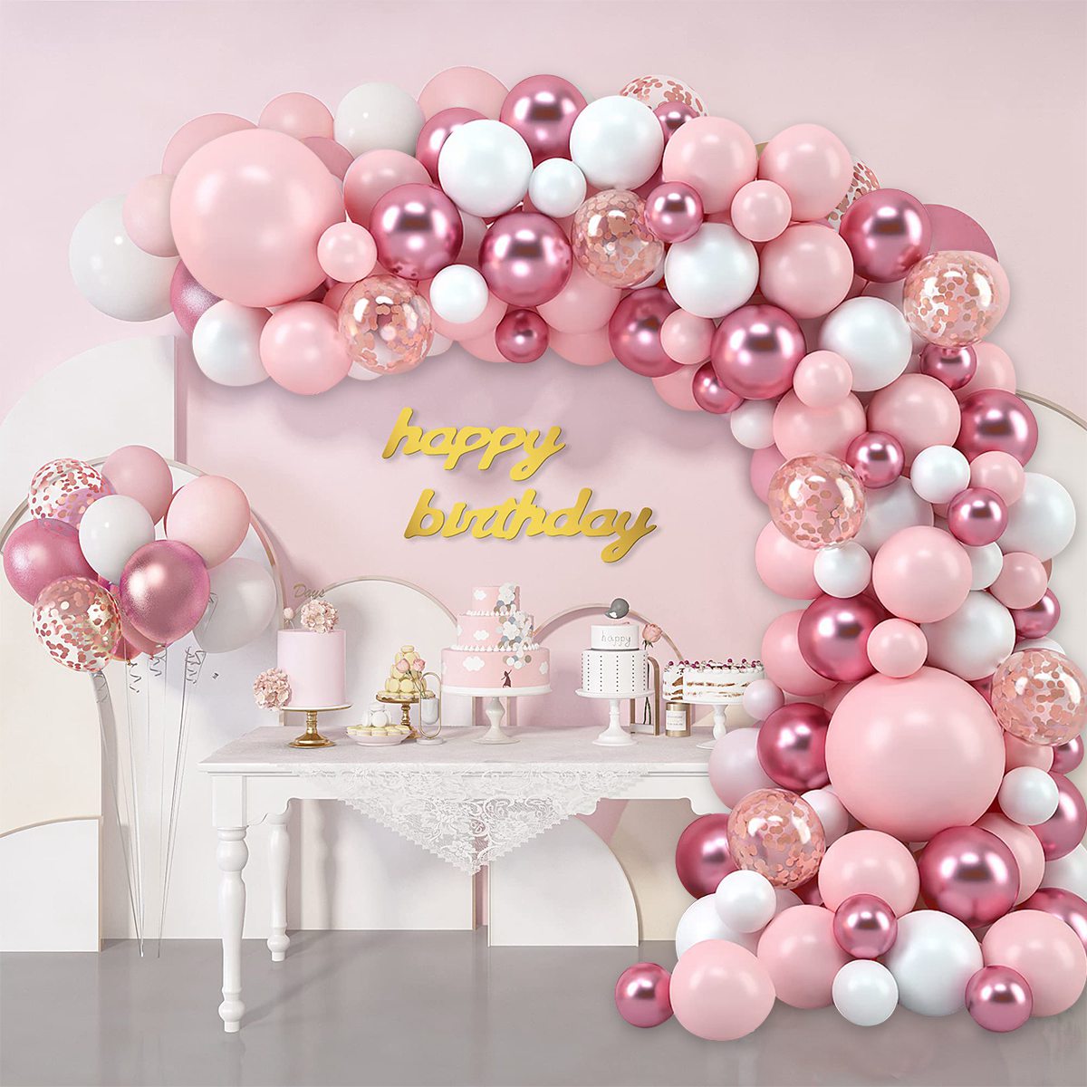 Różowe balony Macaron Garland  – Wedding Day Supply Kit recenzja i cena