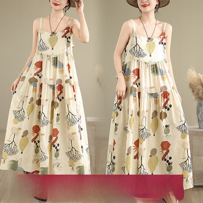 Sukienka maxi z bawełny i lnu  – Good Floral & Wedding Decor Supply recenzja i cena