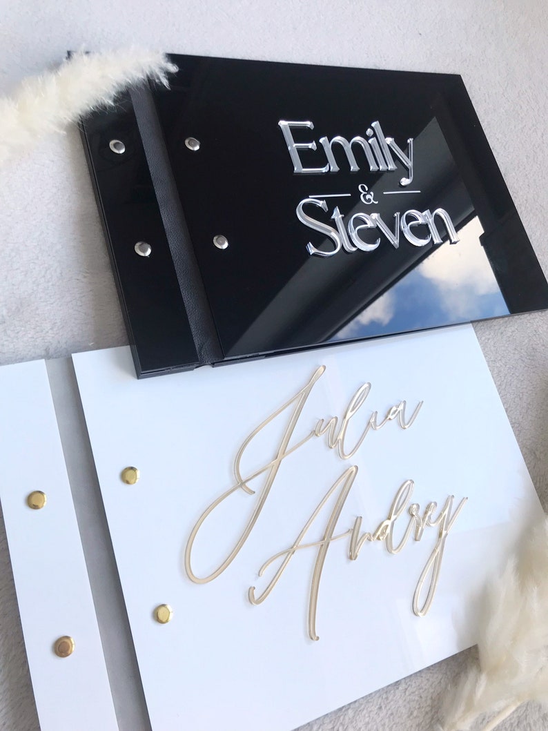 Czarna akrylowa księga gości w – Personalized Guest Book recenzja i cena